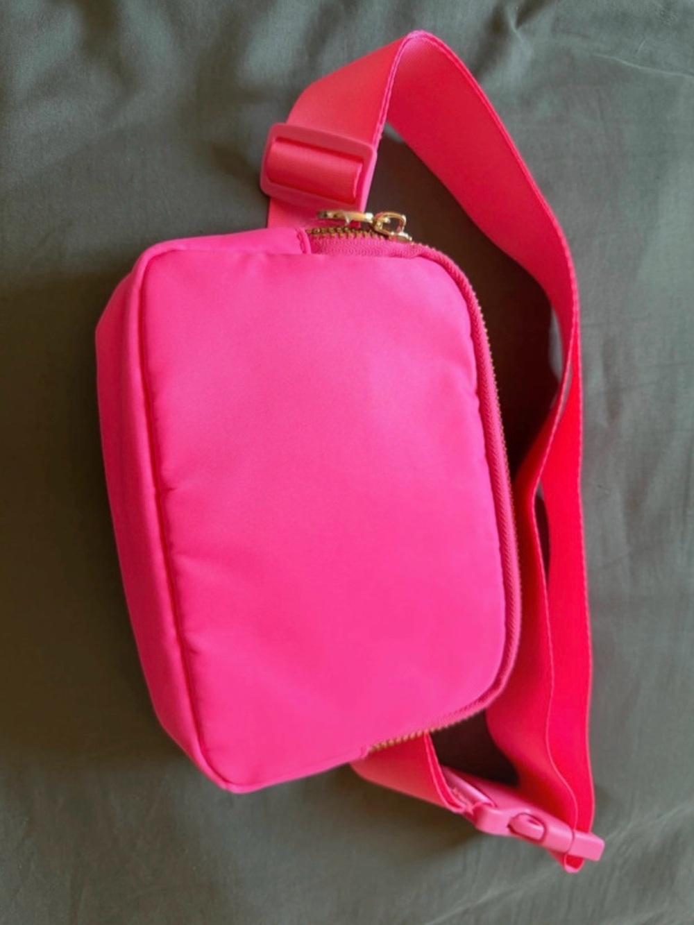 Bright Pink Crossbody Belt Bag with Adjustable Strap